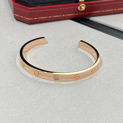 [Radiant Gem]¯LOVE BRACELET 6.1MM 1 DIAMOND OPEN CUFF
