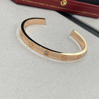 [Radiant Gem]¯LOVE BRACELET 6.1MM 1 DIAMOND OPEN CUFF