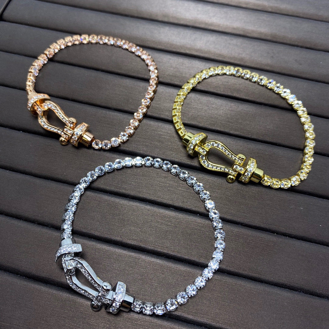 [Radiant Gem]¯FORCE  LARGE HORSESHOE FULL DIAMOND TENNIS BRACELET