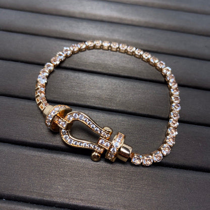 [Radiant Gem]¯FORCE  LARGE HORSESHOE FULL DIAMOND TENNIS BRACELET