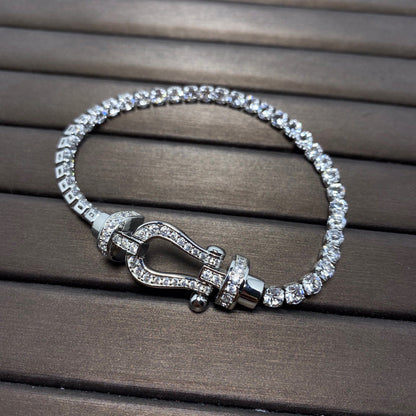 [Radiant Gem]¯FORCE  LARGE HORSESHOE FULL DIAMOND TENNIS BRACELET