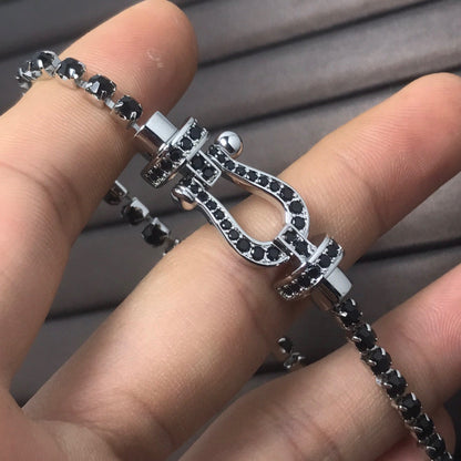 [Radiant Gem]¯FORCE  LARGE HORSESHOE FULL DIAMOND TENNIS BRACELET