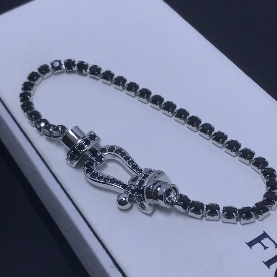 [Radiant Gem]¯FORCE  LARGE HORSESHOE FULL DIAMOND TENNIS BRACELET