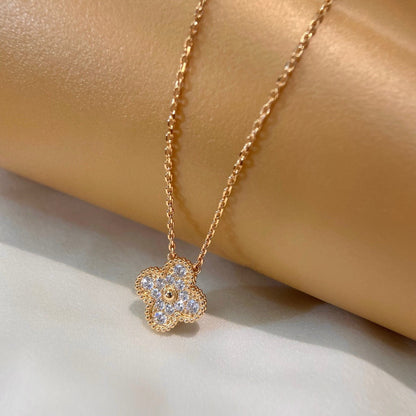 [Radiant Gem]¯CLOVER 15MM DIAMOND SINGLE FLOWER NECKLACE