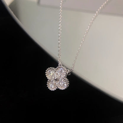 [Radiant Gem]¯CLOVER 15MM DIAMOND SINGLE FLOWER NECKLACE