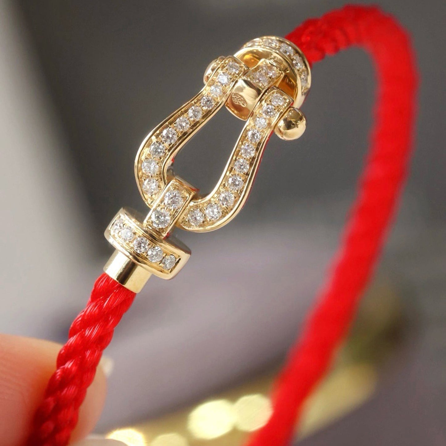 [Radiant Gem]¯FORCE LARGE HORSESHOE FULL DIAMOND BRACELET ROSE GOLD