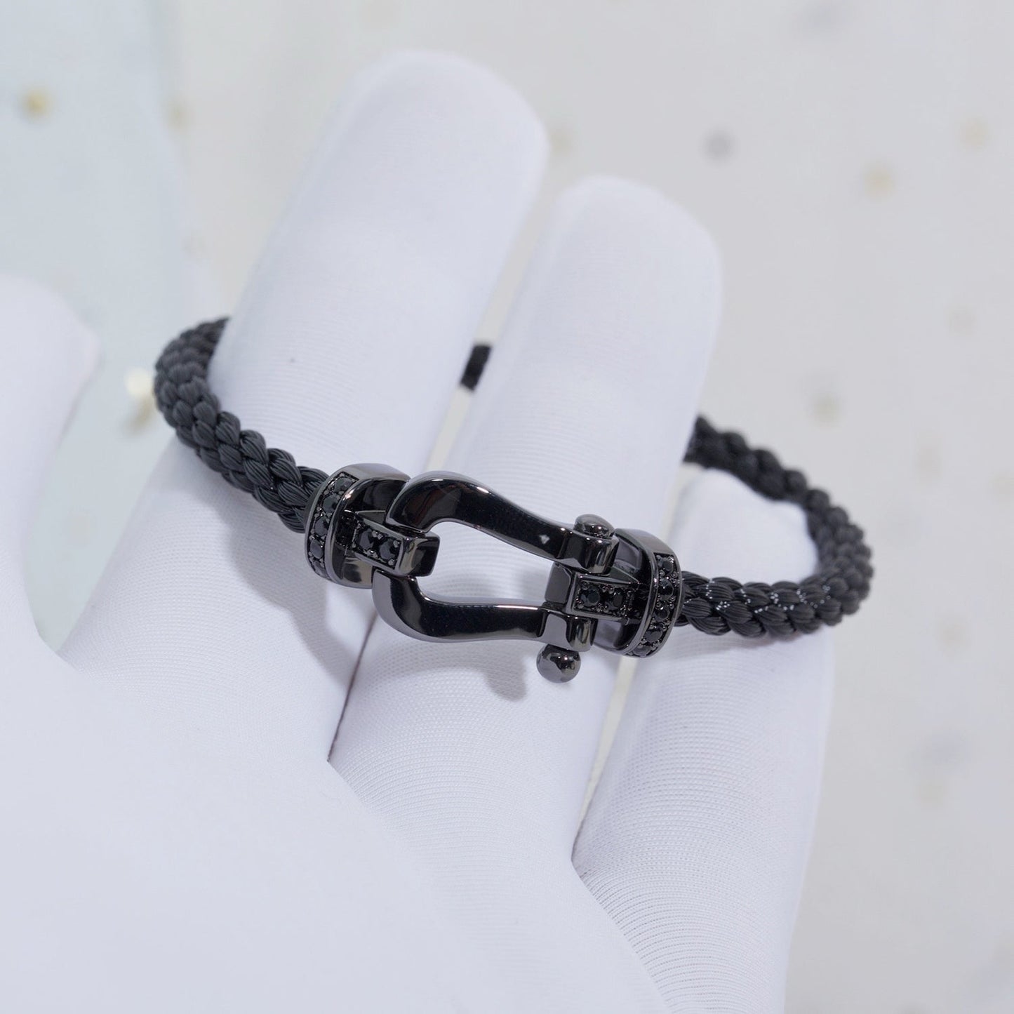 [Radiant Gem]¯FORCE LARGE SERIES HORSESHOE BLACK SAMURAI BRACELET