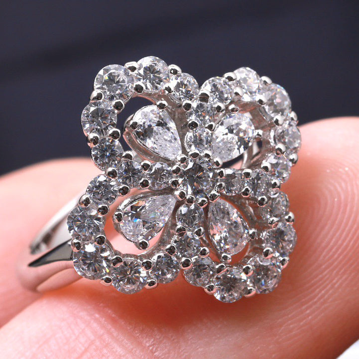 [Radiant Gem]¯LOOP RING FULL MOTIF DIAMOND 16MM SILVE