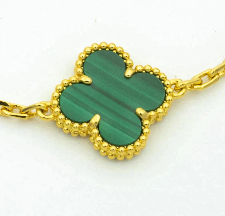 [Radiant Gem]New  CLOVER 5 MOTIF MALACHITE BRACELET COLLECTION