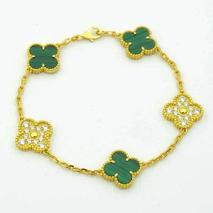 [Radiant Gem]New  CLOVER 5 MOTIF MALACHITE BRACELET COLLECTION