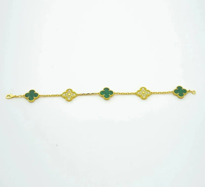 [Radiant Gem]New  CLOVER 5 MOTIF MALACHITE BRACELET COLLECTION