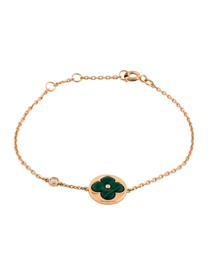 [Radiant Gem]¯SUN MALACHITE 1 DIAMOND PINK GOLD BRACELET