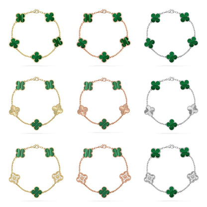 [Radiant Gem]New  CLOVER 5 MOTIF MALACHITE BRACELET COLLECTION