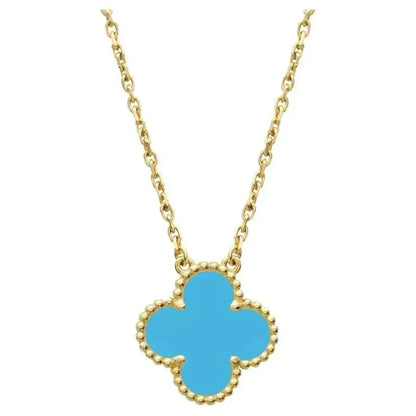 [Radiant Gem]¯CLOVER 15MM VINTAGE TURQUOISE NECKLACE