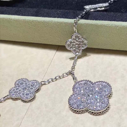 [Radiant Gem]¯CLOVER 6 MOTIFS SILVER DIAMOND BRACELET