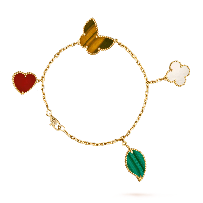 [Radiant Gem]¯LUCKY SPRING 5 MOTIF GOLD BRACELET
