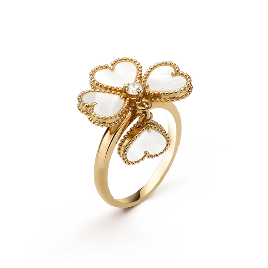 [Radiant Gem]¯SWEET CLOVER WHITE MOP RING