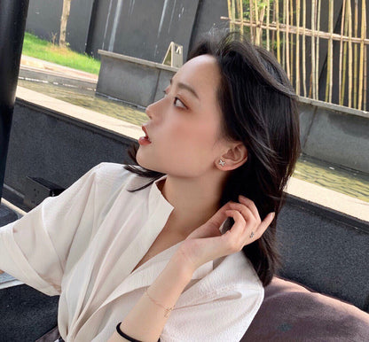 [Radiant Gem]¯JEUX DE WHITE MOP PINK GOLD DIAMOND EARRINGS