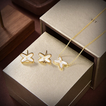 [Radiant Gem]¯JEUX DE WHITE MOP GOLD DIAMOND EARRINGS
