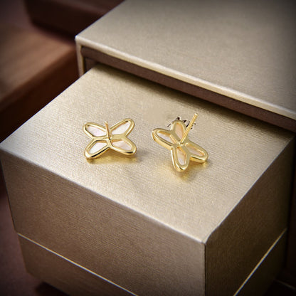 [Radiant Gem]¯JEUX DE WHITE MOP GOLD DIAMOND EARRINGS