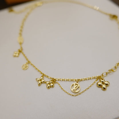[Radiant Gem]¯BLOOMING SUPPLE NECKLACE BRASS