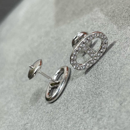 [Radiant Gem]¯HM FULL DIAMOND PIG NOSE STUD EARRINGS