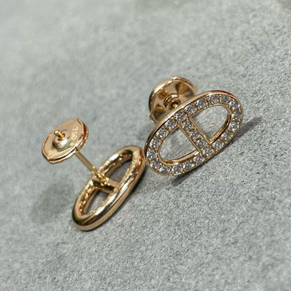 [Radiant Gem]¯HM FULL DIAMOND PIG NOSE STUD EARRINGS