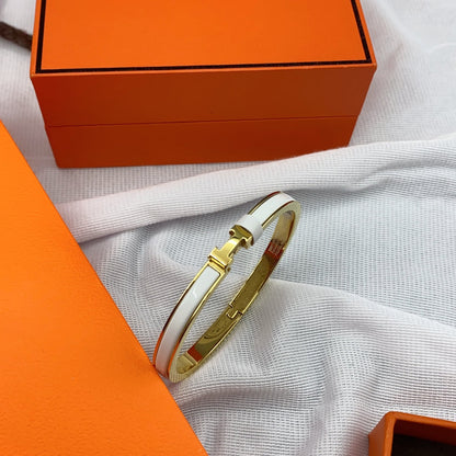 [Radiant Gem]¯CLASSIC HM CLIC WHITE 8MM ENAMEL BRACELET