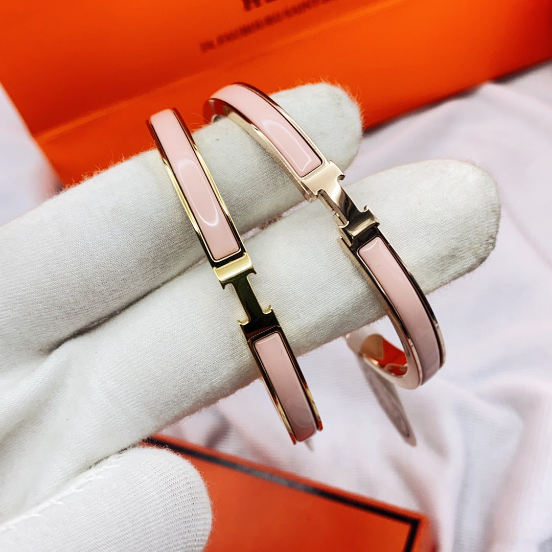 [Radiant Gem]¯CLASSIC HM CLIC  PINK 8MM ENAMEL BRACELET