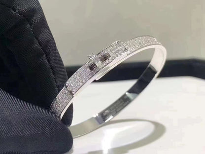 [Radiant Gem]¯HM KELLY BRACELET IN SILVER AND FULL PAVE DIAMOND