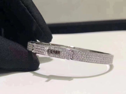 [Radiant Gem]¯HM KELLY BRACELET IN SILVER AND FULL PAVE DIAMOND