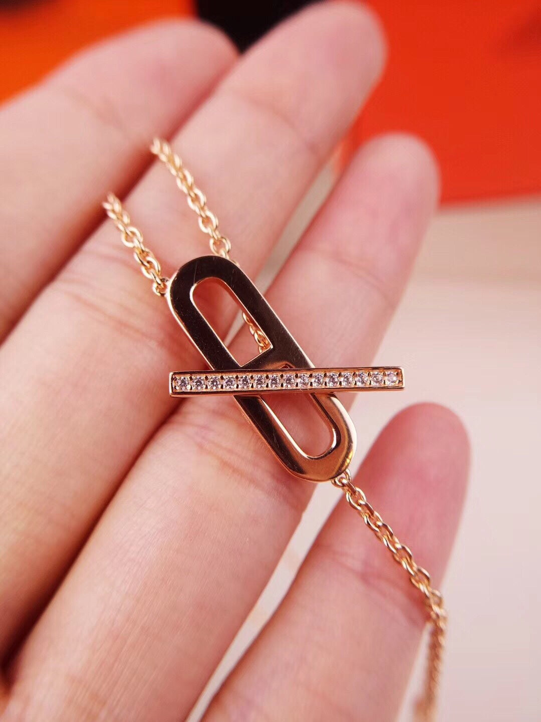 [Radiant Gem]¯HM FIRE PIG NOSE NECKLACE TRENDY STREET