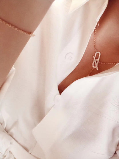 [Radiant Gem]¯HM FIRE PIG NOSE NECKLACE TRENDY STREET