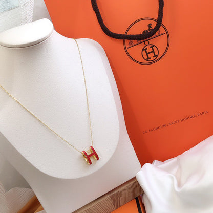 [Radiant Gem]¯HM CLIC RED ENAMEL GOLD NECKLACE