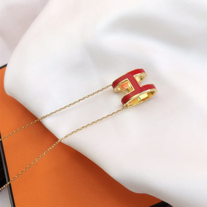 [Radiant Gem]¯HM CLIC RED ENAMEL GOLD NECKLACE