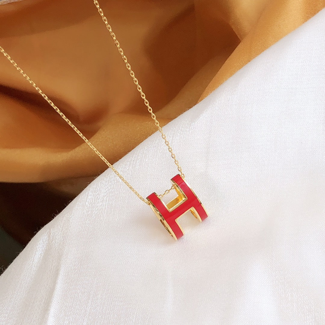 [Radiant Gem]¯HM CLIC RED ENAMEL GOLD NECKLACE