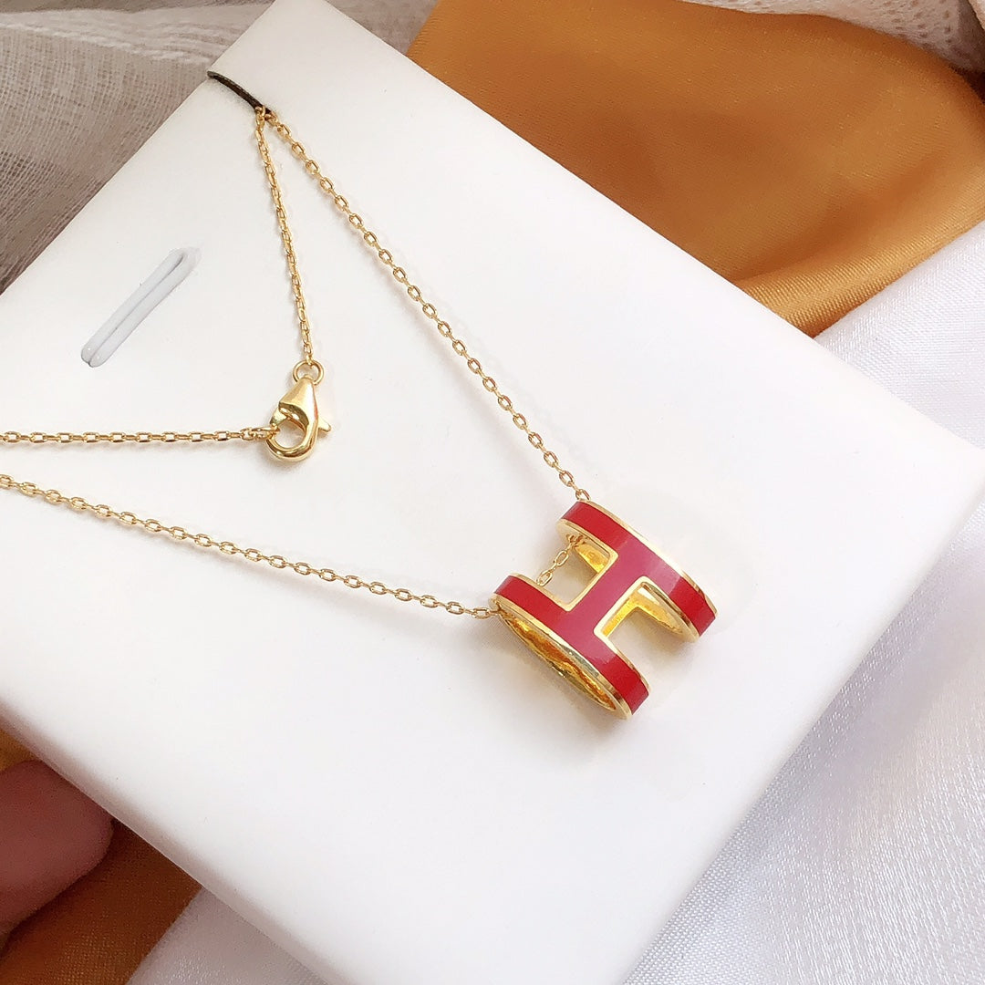 [Radiant Gem]¯HM CLIC RED ENAMEL GOLD NECKLACE