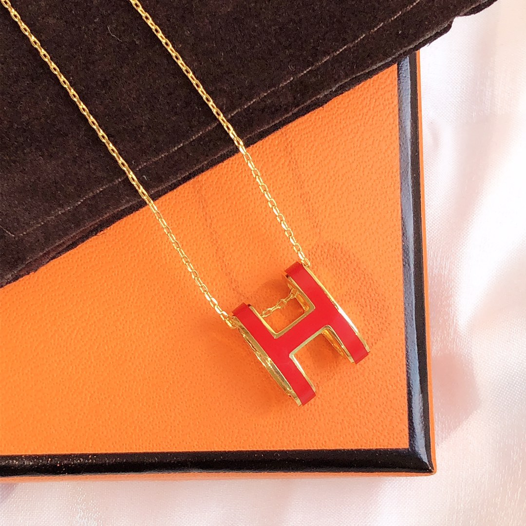 [Radiant Gem]¯HM CLIC RED ENAMEL GOLD NECKLACE
