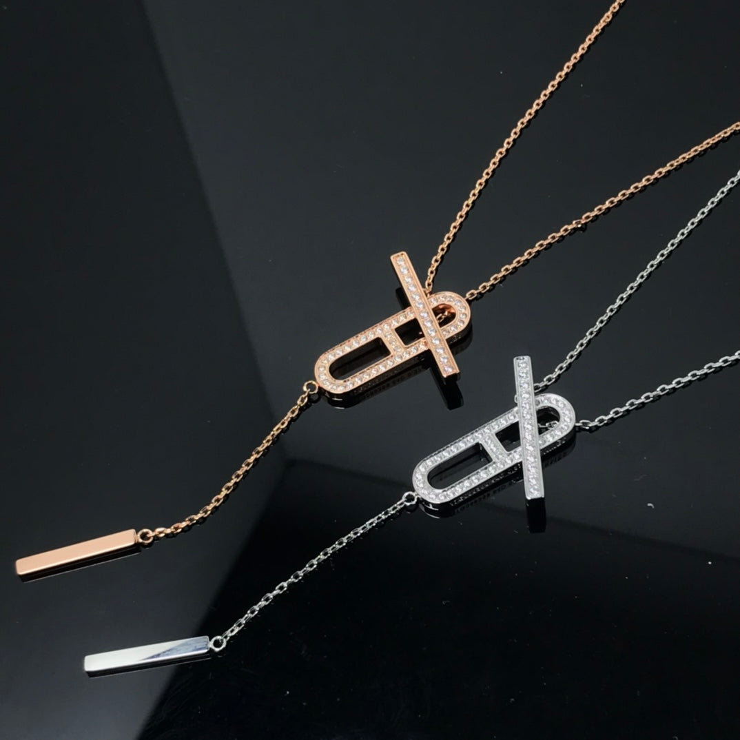 [Radiant Gem]¯HM NECKLACE PLATINUM ROSE GOLD DIAMOND