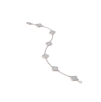 [Radiant Gem]¯CLOVER 6 MOTIF SILVER DIAMOND BRACELET