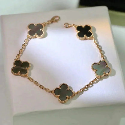 [Radiant Gem]New CLOVER 5 MOTIF GRAY MOP BRACELET COLLECTION
