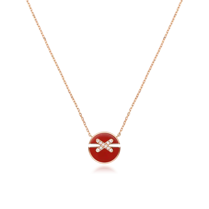 [Radiant Gem]¯JEUX DE ROSE GOLD DIAMOND NECKLACE