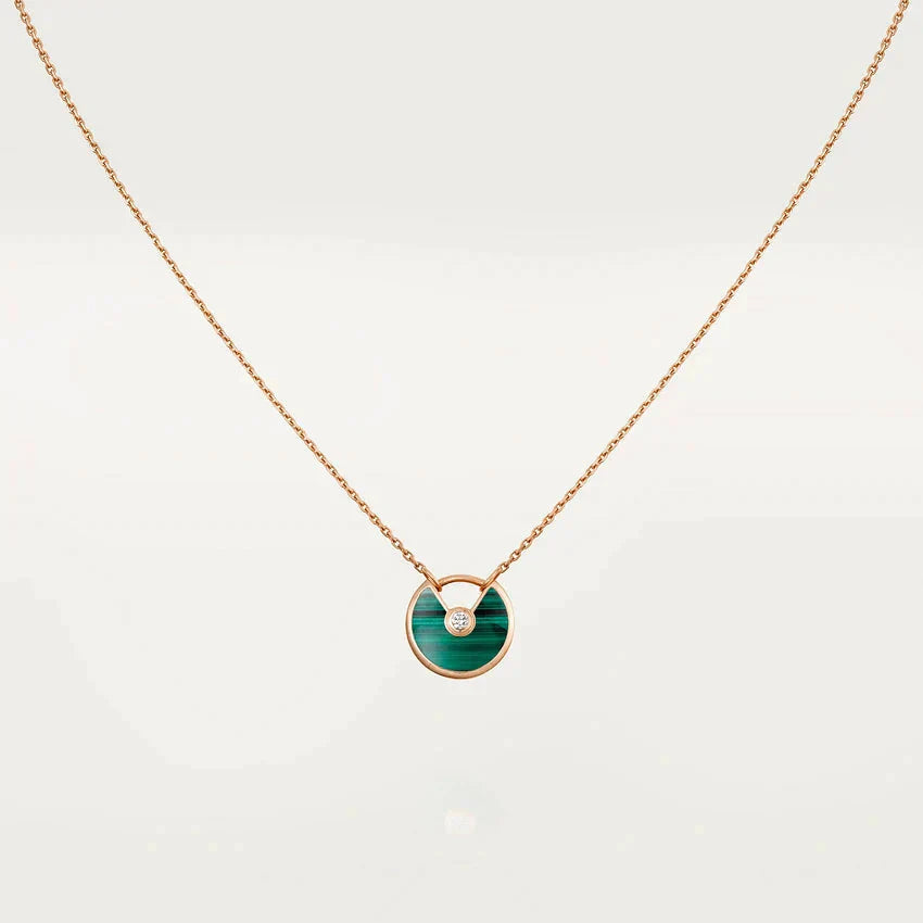 [Radiant Gem]¯AMULETTE ROSE GOLD MALACHITE NECKLACE