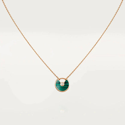 [Radiant Gem]¯AMULETTE ROSE GOLD MALACHITE NECKLACE