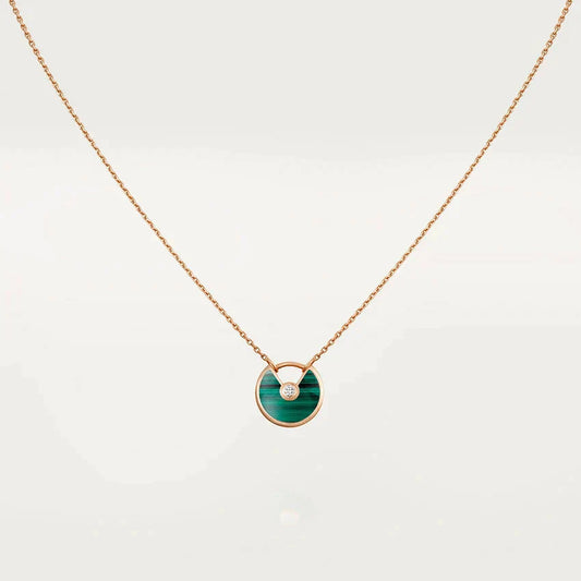 [Radiant Gem]¯AMULETTE ROSE GOLD MALACHITE NECKLACE
