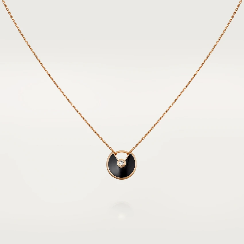 [Radiant Gem]¯AMULETTE ROSE GOLD ONYX NECKLACE