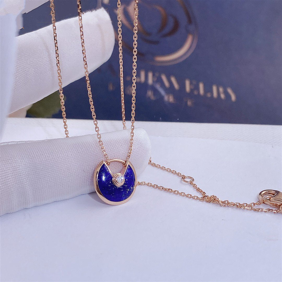 [Radiant Gem]¯AMULETTE ROSE GOLD AGATE NECKLACE