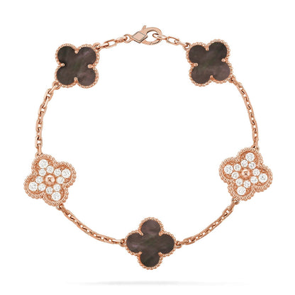 [Radiant Gem]New CLOVER 5 MOTIF GRAY MOP BRACELET COLLECTION
