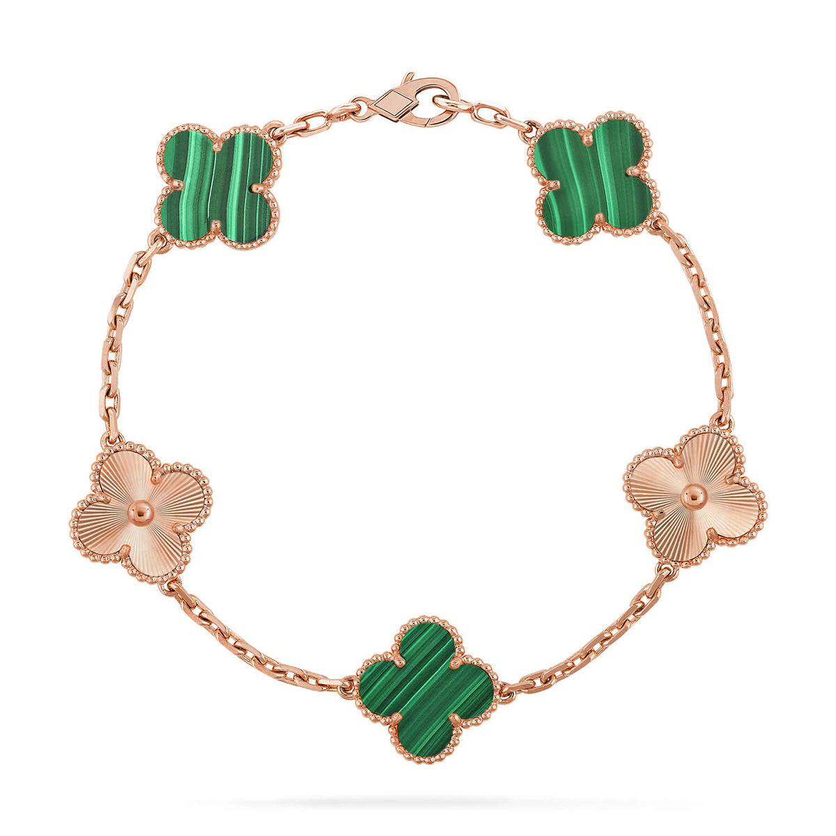 [Radiant Gem]New  CLOVER 5 MOTIF MALACHITE BRACELET COLLECTION
