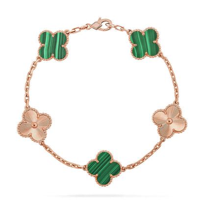 [Radiant Gem]New  CLOVER 5 MOTIF MALACHITE BRACELET COLLECTION